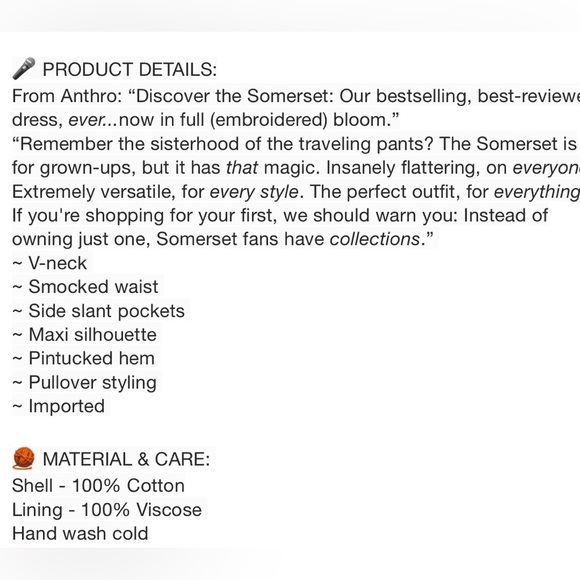 Anthropologie The Somerset Maxi Dress: Embroidered Edition Size 2X NWT - Picture 4 of 12